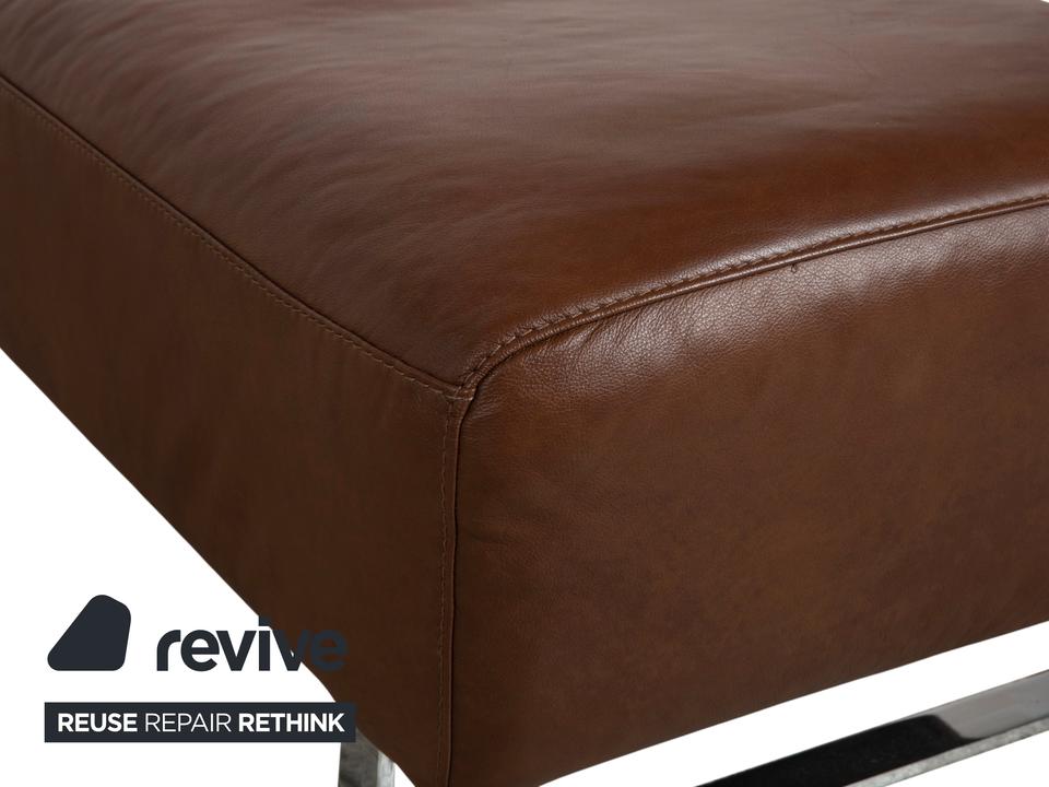 Willi Schillig Alessiio Leder Hocker Braun Mokka – Bild 7