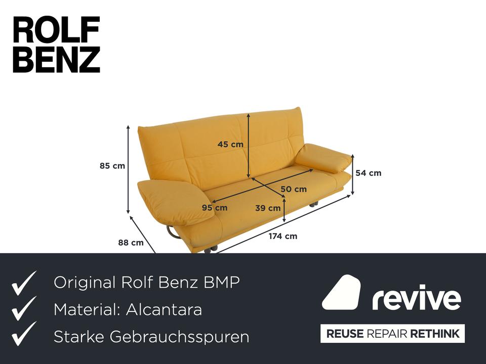 Rolf Benz BMP 418 Zweisitzer Stoff Gelb Couch Neubezug ✨ – Bild 2