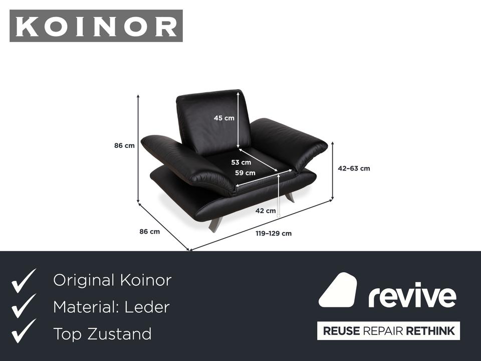Koinor Rossini Leder Sessel Schwarz manuelle Funktion – Bild 2