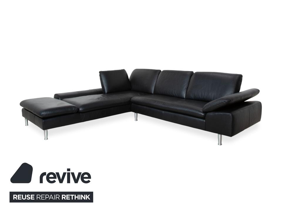 Willi Schillig Loop Leder Ecksofa Schwarz manuelle Funktion Sofa – Bild 3