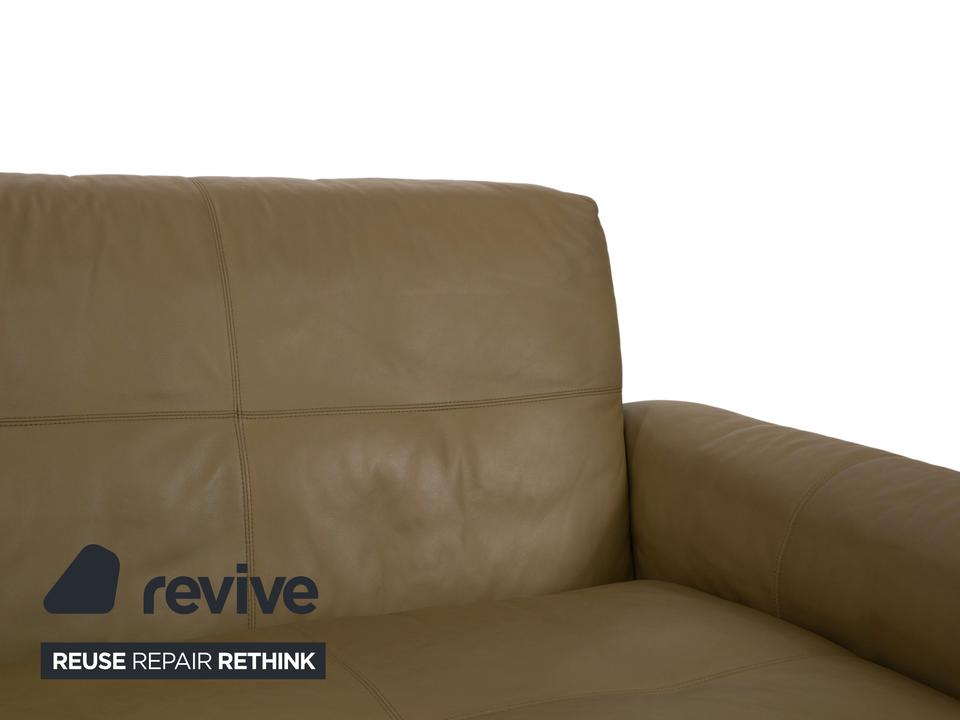 Rolf Benz 50 Dreisitzer Leder Sofa Kaki Grün Braun mit – Bild 4