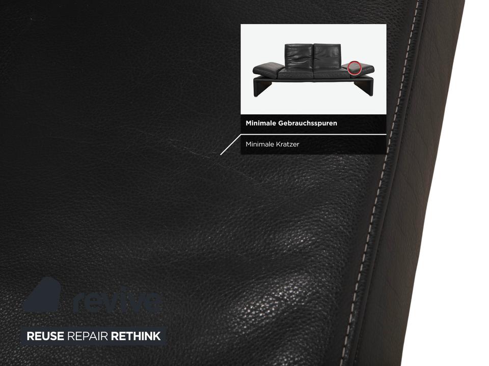 Koinor Raoul Zweisitzer Leder Sofa Grau manuelle Funktion Couch – Bild 14