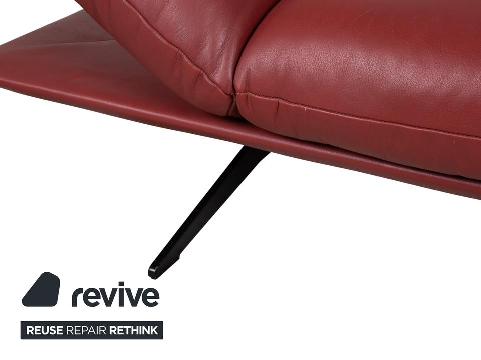Koinor Francis Leder Zweisitzer Rot manuelle Funktion Sofa Couch – Bild 10
