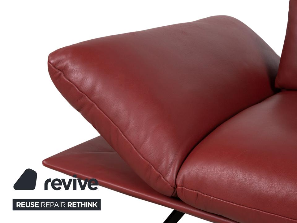 Koinor Francis Leder Zweisitzer Rot manuelle Funktion Sofa Couch – Bild 9