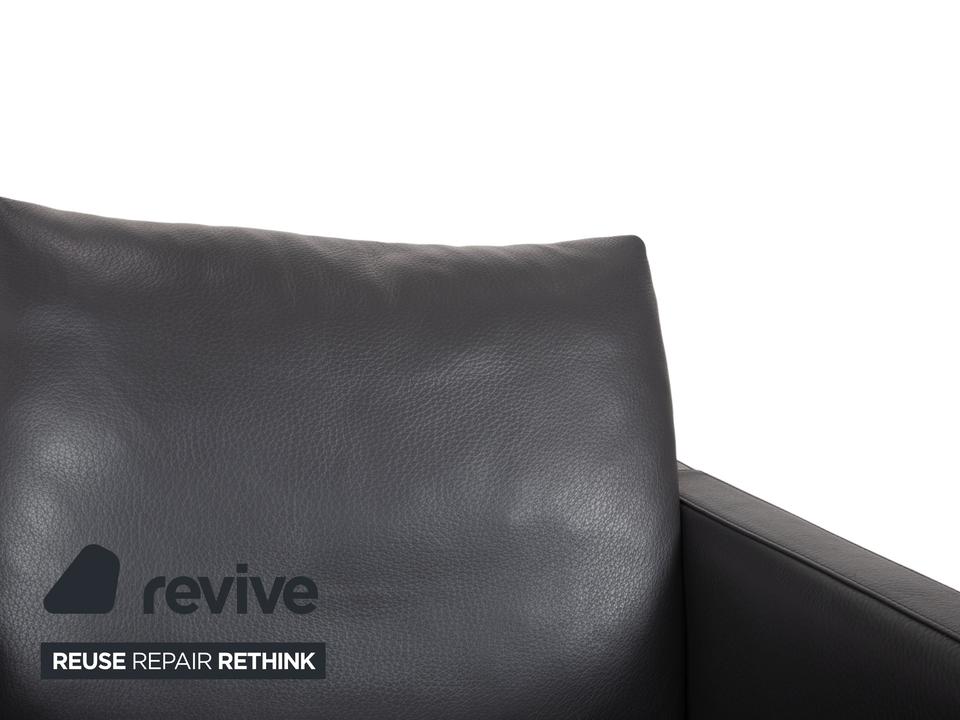 Natuzzi Relevé Leder Sessel Schwarz Anthrazit – Bild 3
