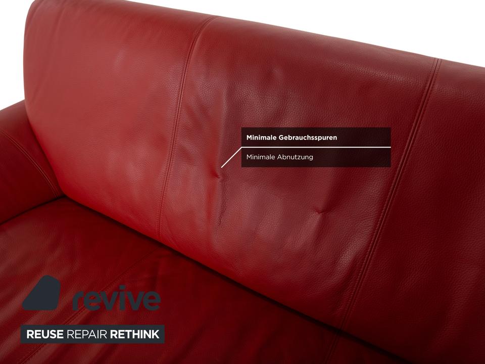 Rolf Benz 545 Leder Zweisitzer Rot Sofa Couch – Bild 8