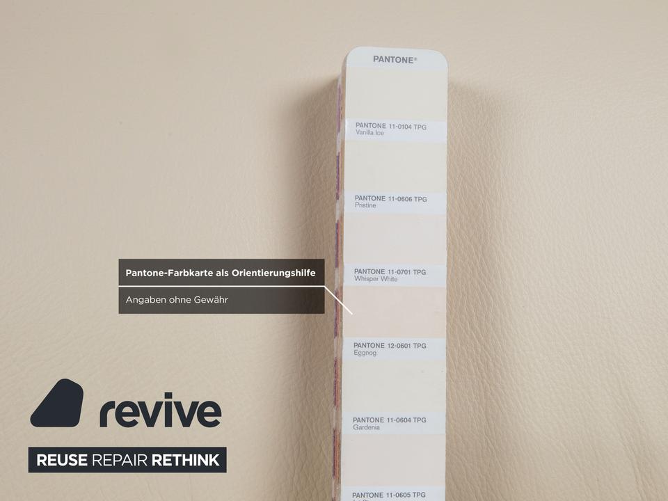 Joop 007 Leder Dreisitzer Creme Sofa Couch Metallfüße – Bild 10