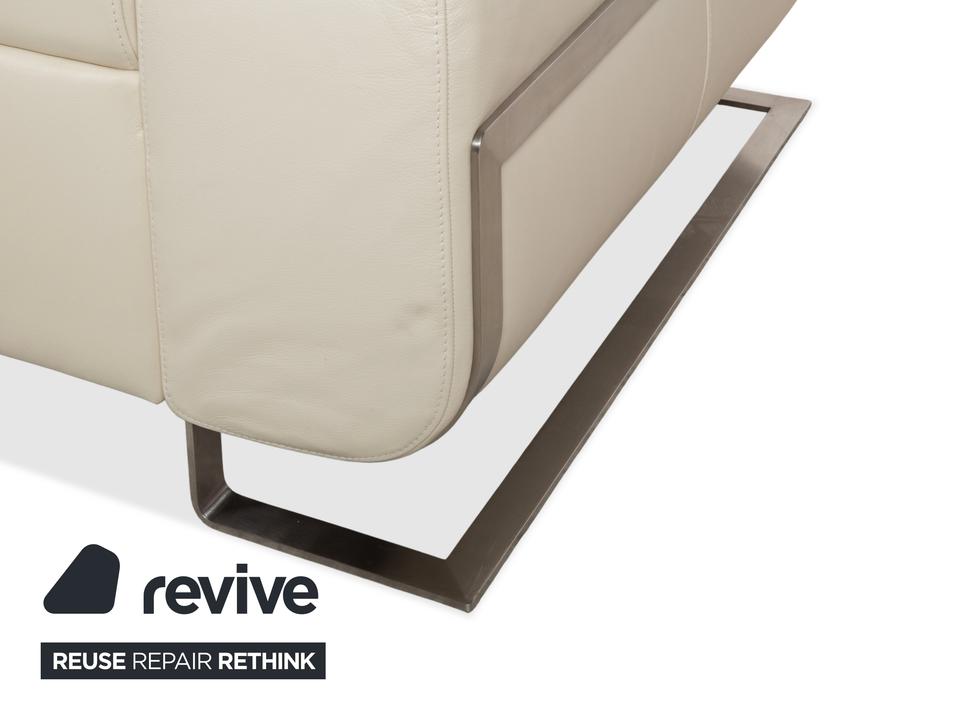 Joop 007 Leder Zweisitzer Creme Sofa Couch Metallfüße – Bild 8