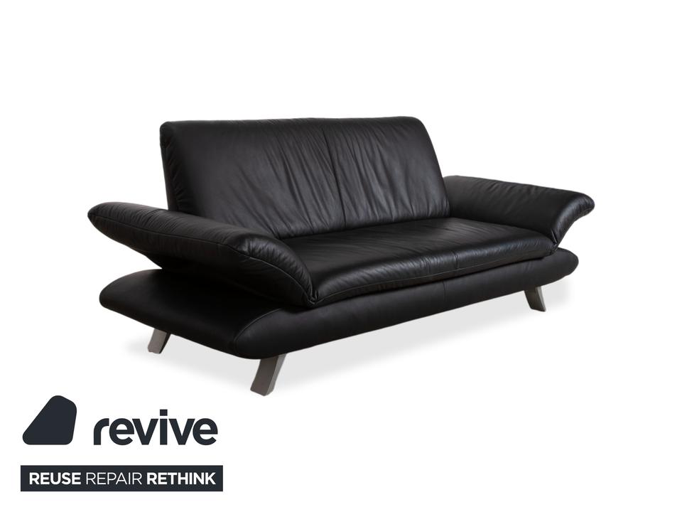 Koinor Rossini Leder Sofa Schwarz Zweisitzer manuelle Funktion – Bild 3