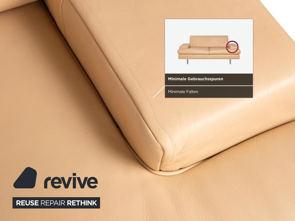 Rolf Benz AK 644 Zweisitzer Leder Sofa Creme Beige Couch – Bild 9