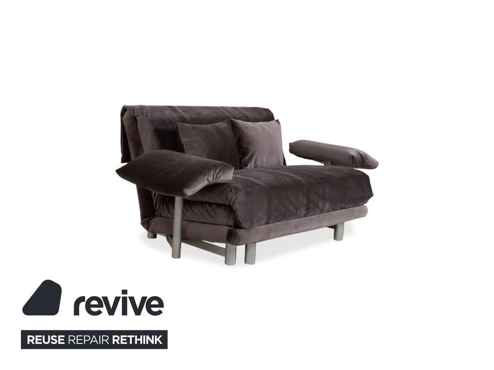 Ligne Roset Multy Zweisitzer inkl. Armlehnen Samt Stoff Grau ✨ – Bild 4
