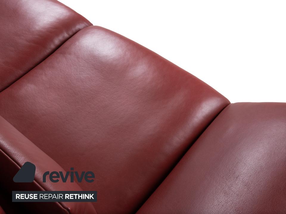 Koinor Francis Leder Zweisitzer Rot manuelle Funktion Sofa Couch – Bild 8