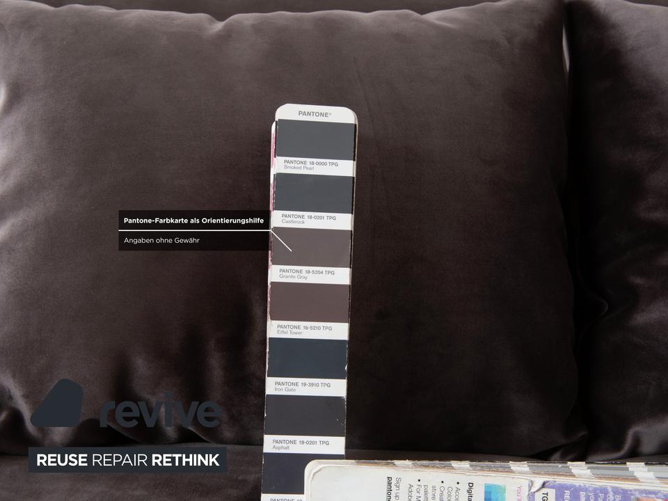 Ligne Roset Multy Zweisitzer inkl. Armlehnen Samt Stoff Grau ✨ – Bild 14