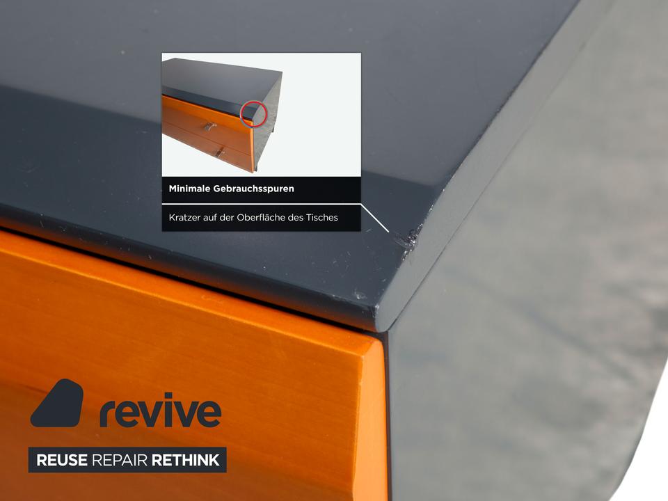 Interlübke Holz Sideboard Braun Blau Grau Navyblau Nachttisch – Bild 7