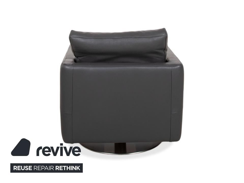 Natuzzi Relevé Leder Sessel Schwarz Anthrazit – Bild 14