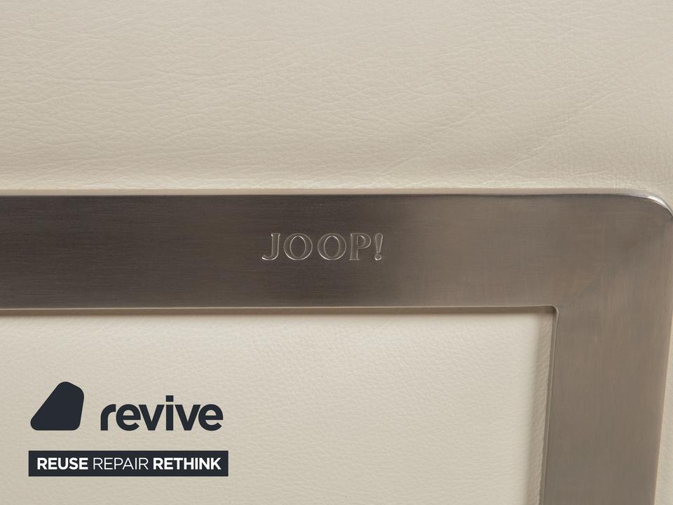 Joop 007 Leder Dreisitzer Creme Sofa Couch Metallfüße – Bild 11