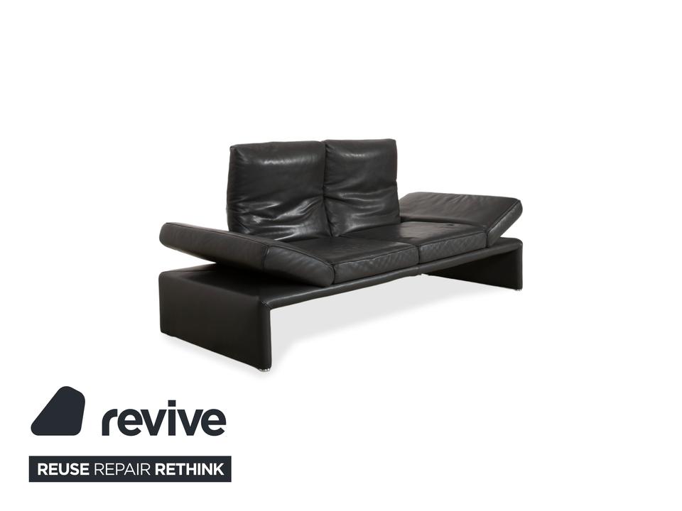 Koinor Raoul Zweisitzer Leder Sofa Grau manuelle Funktion Couch – Bild 7