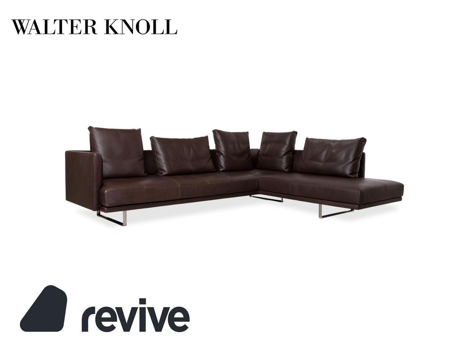Walter Knoll Prime Time Leder Ecksofa Braun Recamiere Rechts